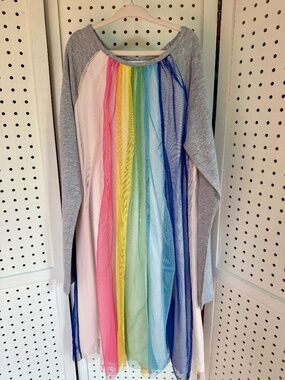 Hanna Andersson Girls Rainbow Tulle Dress Size 12